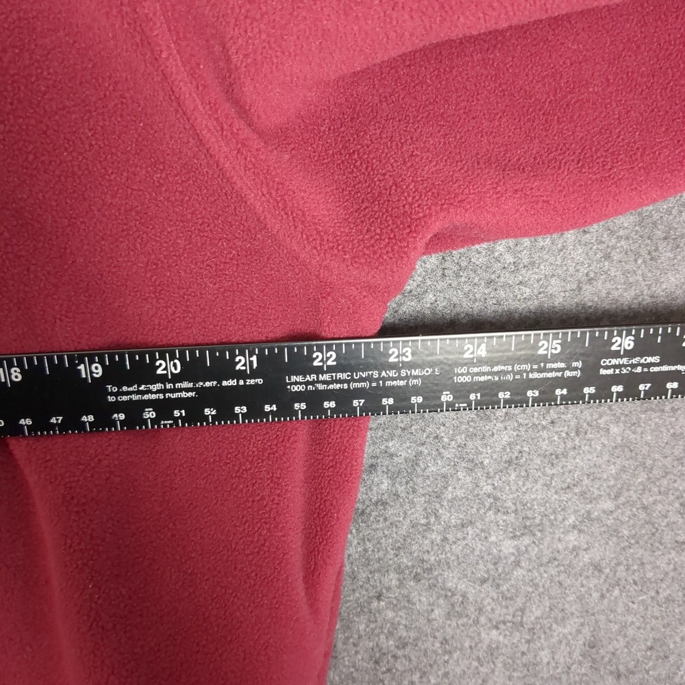 GAP Mens Fleece Pullover‎ 1/4 Zip Mock Neck Maroon Burgundy Size L Embroidered - Picture 10 of 11